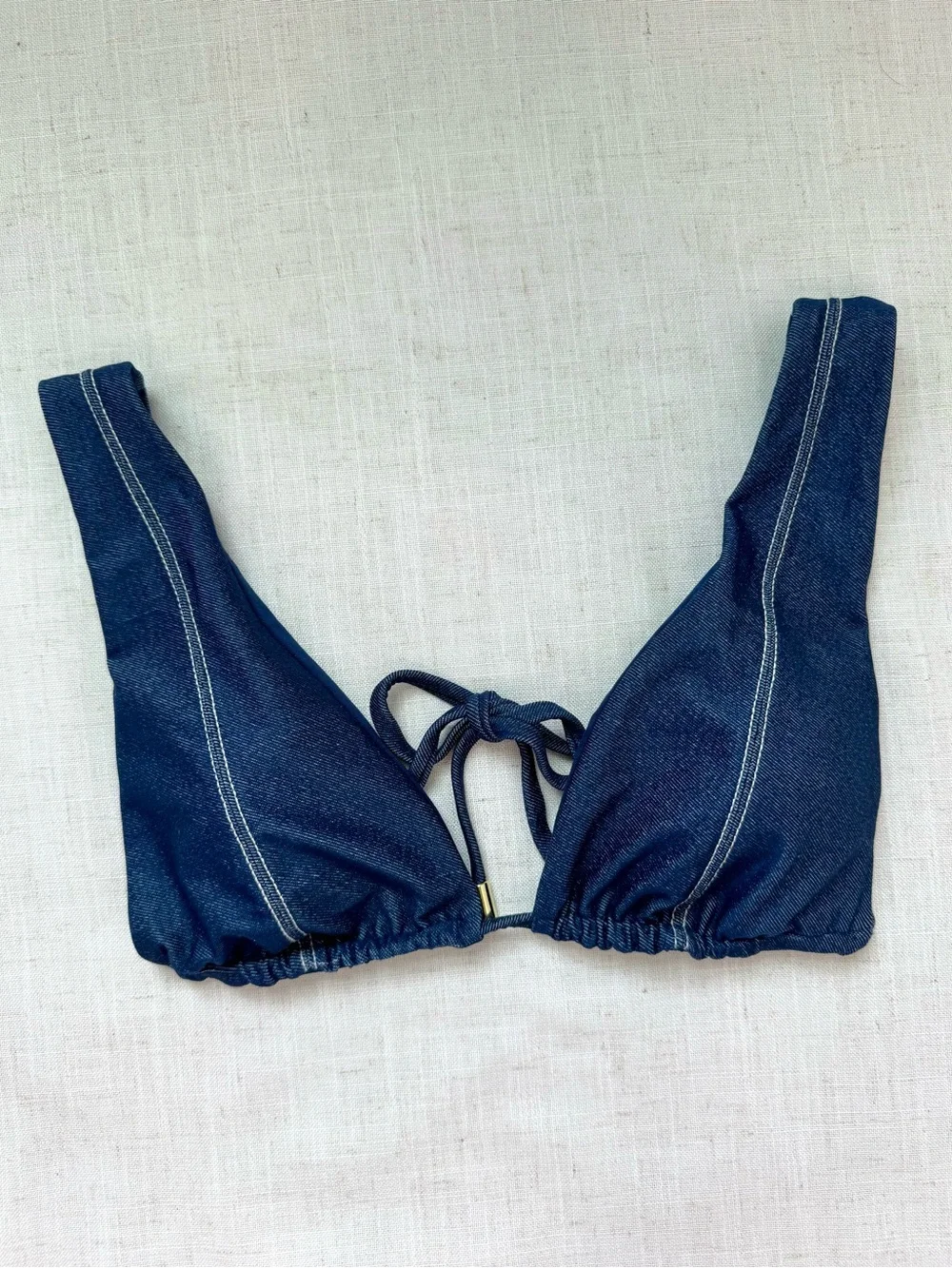 Monday Swimwear Palm Springs Top & Palma Bottom Blue Denim Set M